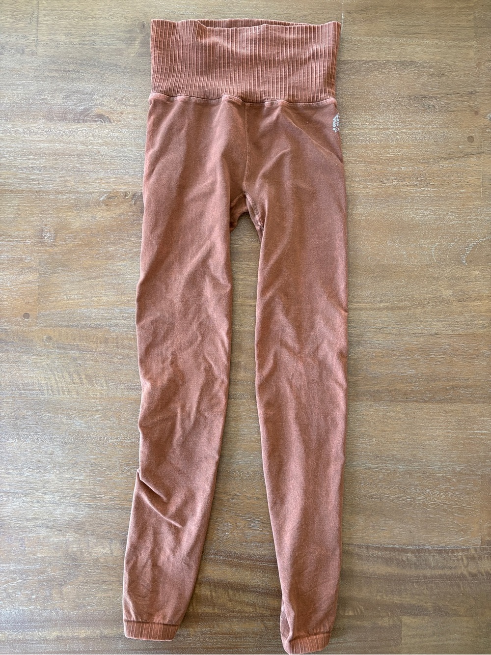 Free People Good Karma High-Rise Leggings in Chestnut Brown
